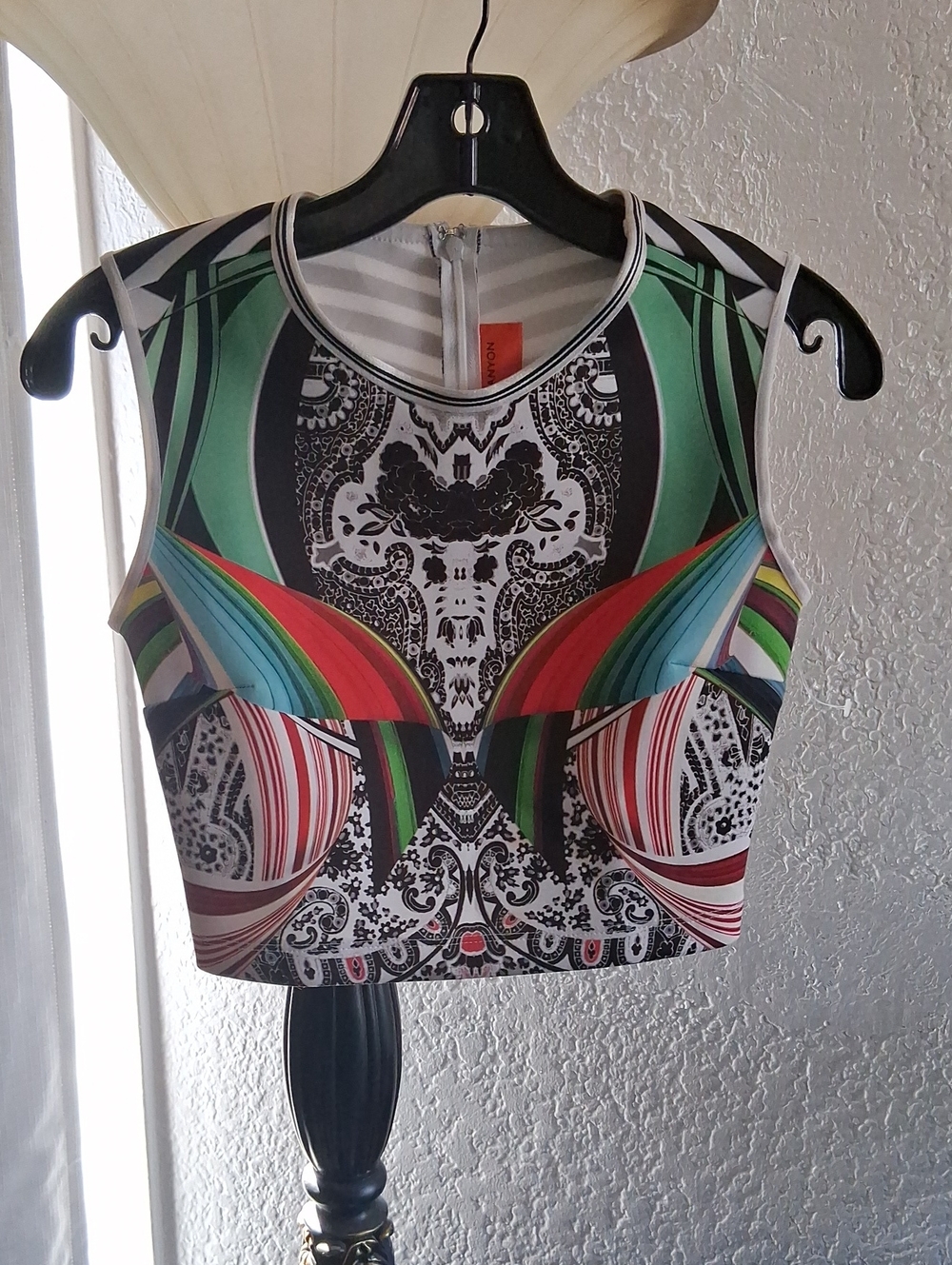 Clover Canyon Multicolor Abstract Printed Crop Top